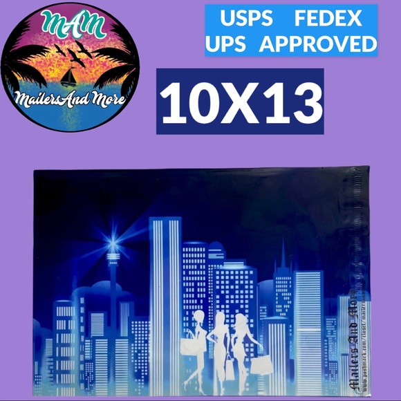 50 10X13 Poly Mailers Posh Girls, Shipping Envelopes PRICE IS FIRM City Lights - Picture 5 of 8
